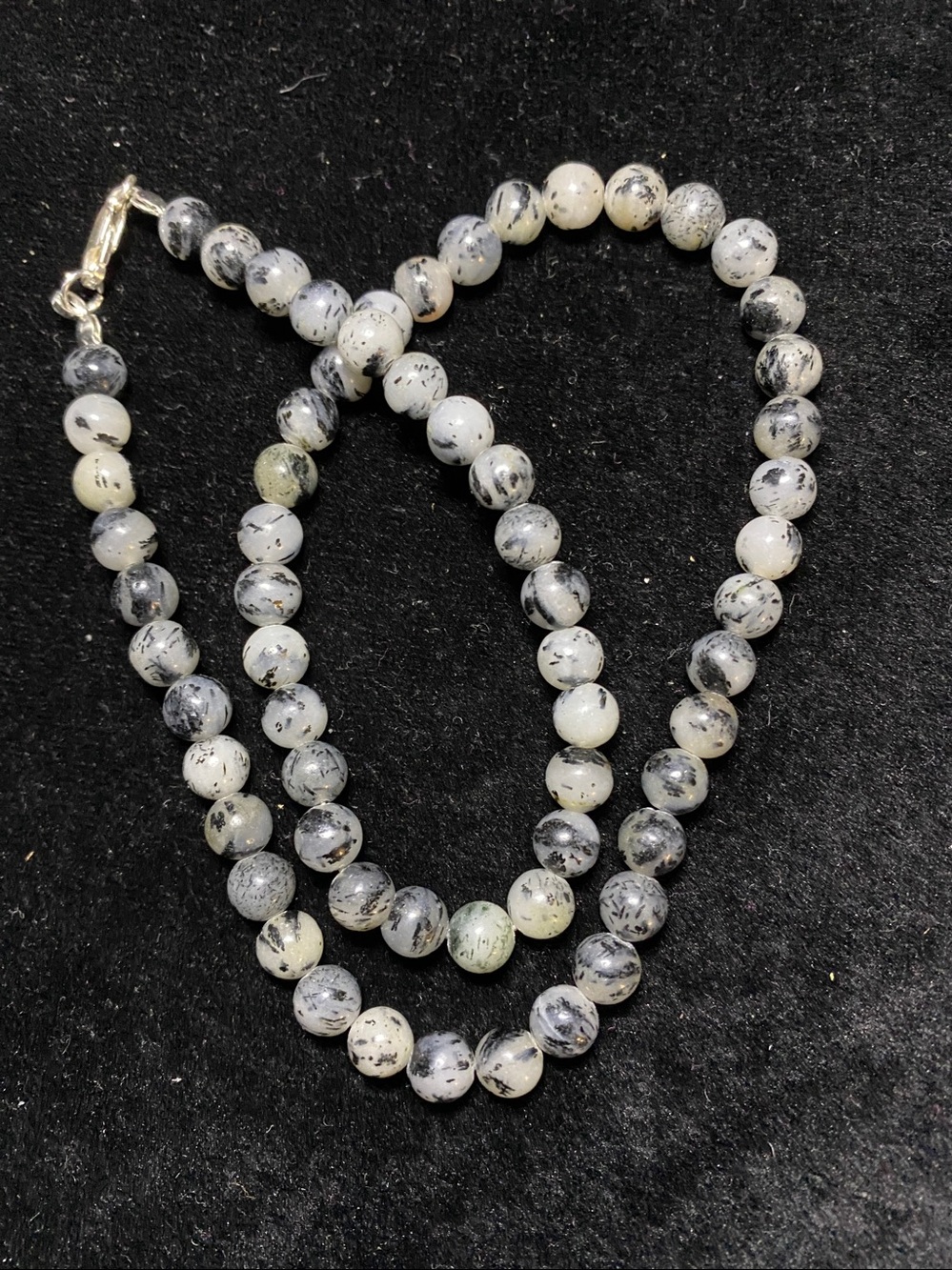 Genuine Black Rutilated Quartz Ball Bead Necklace Unisex Boho Natural